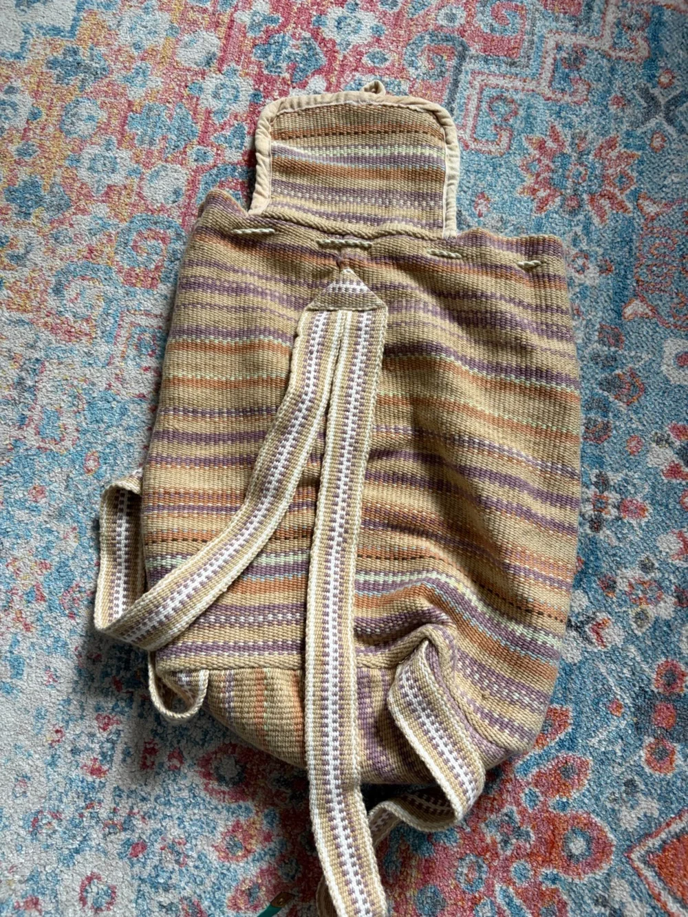 Handmade woven small backpack